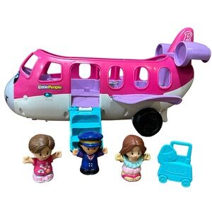 Fisher Price Little People Barbie Dream Plane , 3 Figures & Luggage , Sounds